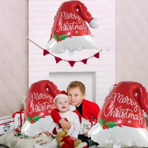 Aluminum Mylar Cartoon Ballons Globos Helium Standing Merry Christmas Decoration Balloons
