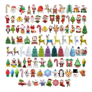 Aluminum Mylar Cartoon Balloons Globos Helium Merry Christmas Foil Balloons Sets
