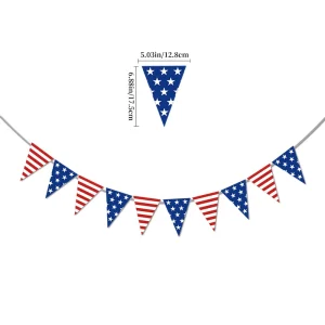 American Independence Day Anniversary USA Independence Day Banner Set Patriotic Red White Blue Bunting Garland