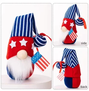 American National Day Independence Day Qixi Festival Striped Stars Bowler Hat Faceless Doll Home Decor Ornaments