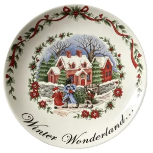 American Style Christmas Ceramic Plate Winter Wonderland Tableware Home Festival Atmosphere Serving Dish CS020 Hotel
