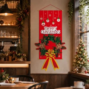 American Style Christmas Hanging Cloth Bunting Party Decorations Props Creative Cartoon Printed Hanging Bunting