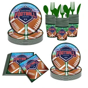 American Style Super Bowl Themed Party Tableware Set for Family Gatherings Paper Cups Napkins Plates