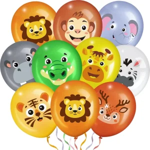 Animal Balloons 12Inch Animal Latex Balloons Party Decoration for Kids Birthday Party Baby Shower Foil Balloons