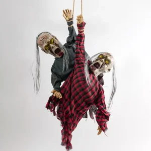 Animated Sound-Activated Glowing Hanging Ghost Halloween Haunted House Decoration