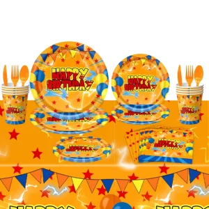 Anime Balls Decorative Disposable Paper Tableware Including Plates Cups Utensils Children’s Birthday Graduation Events Festive