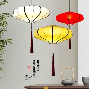 Antique Chinese Style LED Zen Hanging Lamps Metal Yihua Chinese Lantern New Year Tea House Hot Pot Shop Decorations Indoor