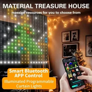 App Control RGB LED Fairy Light Strings with USB PC Material for Outdoor Christmas Pixel Addressable Programmable Curtain Lights