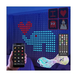 App Control Valentine’s Day Smart Rgb Pixel Addressable Curtain Lights Party Programmable Led Fairy Smart Curtain Lights
