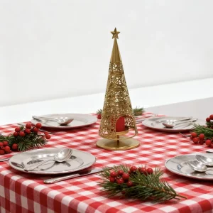 Art Deco Handicraft Christmas Tree Ornament Xmas Tabletop Living Room Home Creative Metal Vintage Roman Digital Seasonal