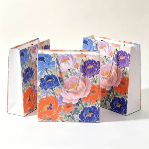 Art Deco Inspired Carrier Statement Flower Bouquet Contrast Handles for Home Decor Packaging Boxes Custom