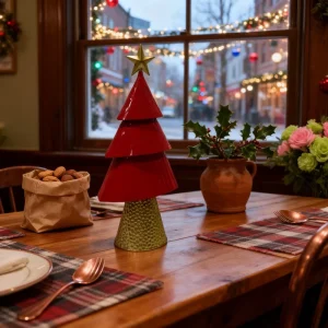 Art Deco Metal Handicraft Vertical Christmas Tree Table Ornament Seasonal Living Room Home Creative Indoor and Outdoor
