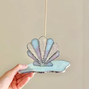 Art Deco Sea Shell Stained Glass Square Round Sun Catcher Home Decor Beach Theme Anniversary Gift Custom Logo Guangdong