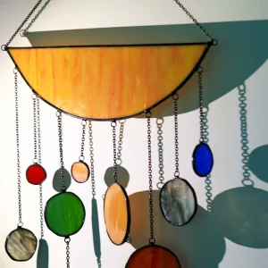 Art Deco Style Solar System Planets Stained Glass Pendant Space Theme Home Decor and Astronomy Gift HD 0099