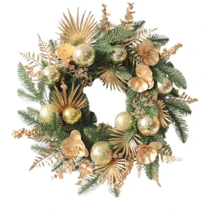 Artificial Autumn Themed Floral Wreath with Vibrant Fall Colors for Elegant Home Door Seasonal Decorations