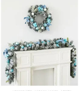 Artificial Christmas Vines and Wreath Decorative for Festival Decor Home Party