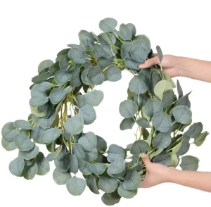 Artificial Eucalyptus Wreath eucalyptus Leaf Vine Handmade Wreath green Wedding Background indoor Outdoor Arch Wall Decoration