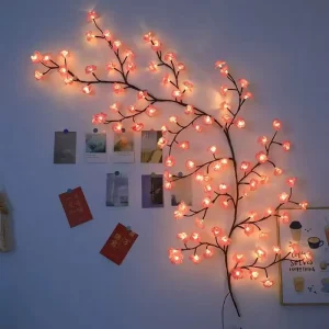 Artificial Flower LED Branch Bendable Light Vine Light Cherry Blossom String Light Wall Artificial Branch Decorative Light