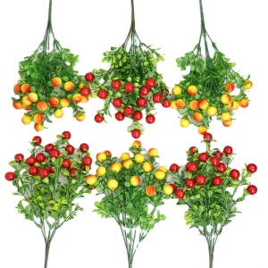 Artificial Holly Berries Plastic 34cm Halloween Christmas Tree Garland Decor Family Holiday Wedding DIY Craft