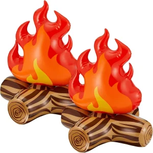 Artificial PVC Flame Inflatable Campfire Tear Resistant Waterproof Camping Props Bonfire Birthday Party Decor Indoor Overnight