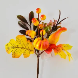 Artificial Plants Holiday Decorations Flowers with Small Pumpkin Leaves