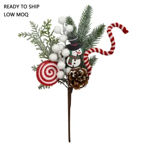 Artificial Red and White Christmas Candy Decorations
