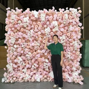 Artificial Rose Flower Wall Backdrop for Wedding Events