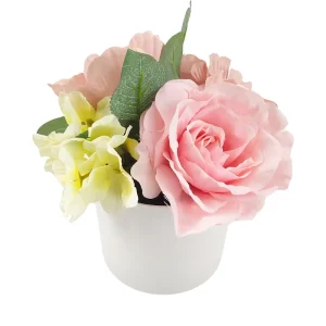 Artificial Roses in Plastic Pots Eco Friendly Home Decoration for Bedroom and Wedding Occasions