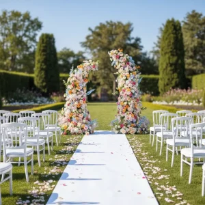Artificial Silk Horn Arch Backdrop 8ft Eco Friendly Party Wedding Halloween Easter Thanksgiving Event Decor Flowers