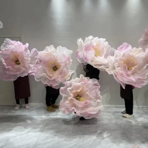 Artificial Silk Organza Romantic Classic Chinese Style Giant Hanging Peony Flowers for Wedding and Event Backdrop Decorations