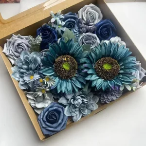 Artificial Silk Wedding Flowers Ball Shape for Halloween Father’s Day Easter Decorations Handcrafted Long Lasting Gift Box