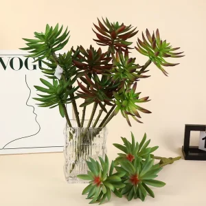 Artificial Succulents Creative Green Wall Pointed Lotus Flower Decorations Home Modern Backdrop Succulent Decoration