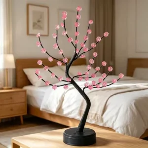 Artificial Tree Lamp Touch Control USB Battery Operated LED Night Light Indoor Atmosphere Decor Table Lamp