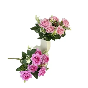Artificial Velvet Silk Roses Bouquet 7Heads Flora for Earth Day Arrangements Home Wedding Party Table Vase Decoration