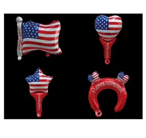 Assorted USA Flag Shaped Patriotic Merchandise Independence Day Themed Inflatable Balloons for Party Gift