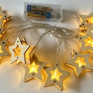 Atmospheric Wooden Star Lights Suitable for Christmas Party and Festival Decoration