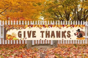 Autumn Harvest Thanksgiving Rectangle Banner Happy Fall Holiday Party Decoration OEM ODM Custom Flags Banners Washable