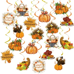 Autumn Thanksgiving Party Theme Spiral Hanging Decoration Set Paper Material