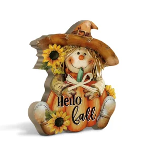 Autumn Thanksgiving Wooden Decor Fall Harvest Pumpkin Tabletop Ornament for Seasonal Home Decoration