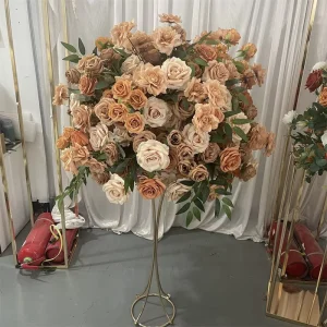 Autumn Wedding Table Decorations 60cm Elegant Artificial Brown Falls Flower Ball