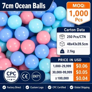 BPA Free 7cm Round PE Kids Play Ball Colorful Ocean Themed Stress Ball For Pool Ball Pit Plastic Balloons Custom Logo