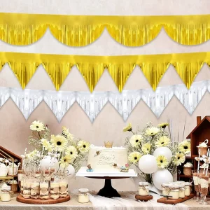 Baby Birthday Party Tinsel Fringe Curtain Tassel Flag Garland Curtain Banner Background Wall Decor