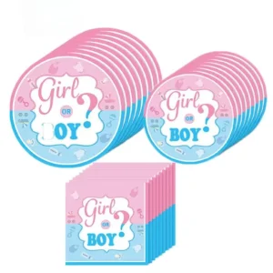 Baby Gender Reveal Balloon Tableware Decorations Boy or Girl Photo Props Gender Reveal Party Supplies Kit