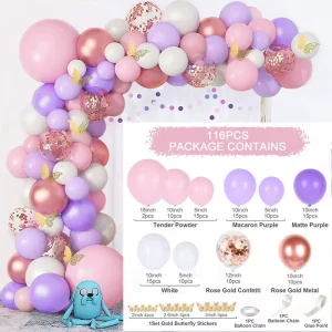 Baby Shower Latex Balloon Kids Birthday Party Decor Macaron Butterfly Balloons Garland Arch Kit