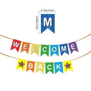 Back to School Season Borders Custom Cartoon Style Paper Banners Streamers Hanging Flags Opening Ceremony
