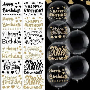 Balloon Decorations Happy Birthday Balloon Stickers Transparent Balloon for Birthday Party Indoor and Outdoor Supplies