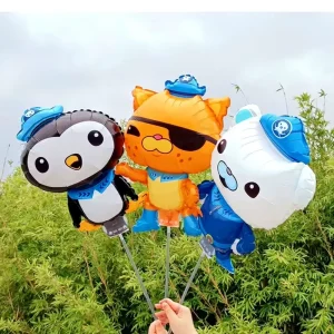 Balloon Set Stick Printed Cartoon Character Helium Balloons Clips Inflatable Foil Balloon