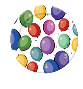Balloon set round printed Paper Plate
