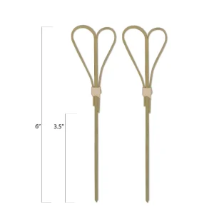 Bamboo Heart Picks Party Disposable Compostable Biodegradable