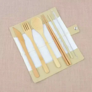 Bamboo Tableware Knife Fork Spoon Set with Carvable LOGO Modern Minimalist Design for Advertising Promotion